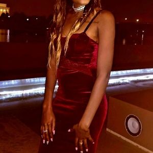 Burgundy Velvet Dress